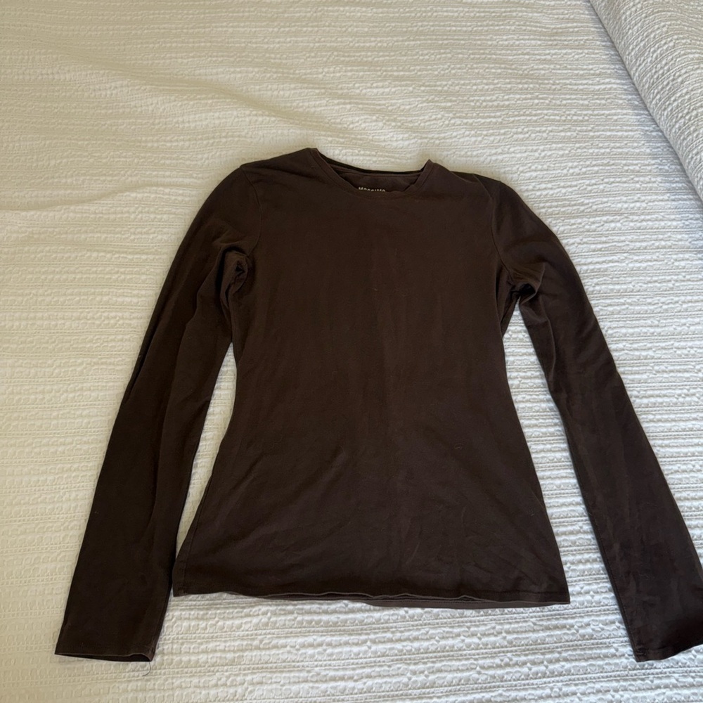 Mossimo Supply Co. Chocolate Brown Crew Neck Tee